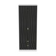 Diamond Tall Wardrobe - 2 Door - 2 Drawer - Black and White