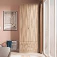 Diamond Tall Wardrobe - 2 Door - 2 Drawer - Oak