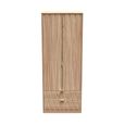 Diamond Tall Wardrobe - 2 Door - 2 Drawer - Oak