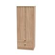 Diamond Tall Wardrobe - 2 Door - 2 Drawer - Oak