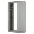 Haworth Wardrobe - 3 Door - Tall Triple - 1 Mirror - Grey