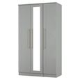 Haworth Wardrobe - 3 Door - Tall Triple - 1 Mirror - Grey