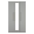 Haworth Wardrobe - 3 Door - Tall Triple - 1 Mirror - Grey