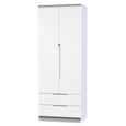 Milan Wardrobe - 2 Door - 2 Drawer - Double - White Gloss