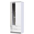 Milan Wardrobe - 2 Door - 2 Drawer - Double - White Gloss