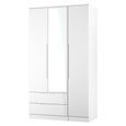 Milan Wardrobe - 3 Door - 1 Mirror - LHF 2 Drawer - Tall - Combi - White Gloss