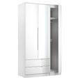 Milan Wardrobe - 3 Door - 1 Mirror - LHF 2 Drawer - Tall - Combi - White Gloss