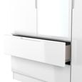 Milan Wardrobe - 3 Door - 1 Mirror - LHF 2 Drawer - Tall - Combi - White Gloss
