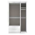 Milan Wardrobe - 3 Door - 1 Mirror - LHF 2 Drawer - Tall - Combi - White Gloss