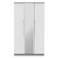 Milan Wardrobe - 3 Door - 1 Mirror - Tall - Triple - White Gloss