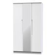 Milan Wardrobe - 3 Door - 1 Mirror - Tall - Triple - White Gloss