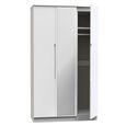 Milan Wardrobe - 3 Door - 1 Mirror - Tall - Triple - White Gloss