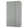 Yarmouth Wardrobe - 3 Door - 2 Drawer - Dusk Grey