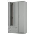 Yarmouth Wardrobe - 3 Door - 2 Drawer - Dusk Grey