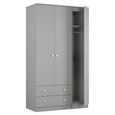 Yarmouth Wardrobe - 3 Door - 2 Drawer - Dusk Grey