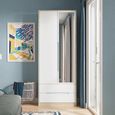 Monaco Wardrobe - 2 Door - 1 Mirror - Tall - Combi - White Matt and Oak