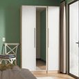 Monaco Wardrobe - 3 Door - 1 Mirror - Tall - Triple - White Matt and Oak