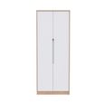 Monaco Wardrobe - 2 Door - Plain - Tall - White Matt and Oak