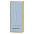 Monaco Wardrobe - 2 Door - 2 Drawer - Tall - Denim and Oak