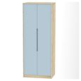 Monaco Wardrobe - 2 Door - Plain - Tall - Denim and Oak