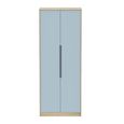 Monaco Wardrobe - 2 Door - Plain - Tall - Denim and Oak
