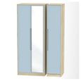 Monaco Wardrobe - 3 Door - 1 Mirror - Tall - Triple - Denim and Oak