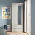 Monaco Wardrobe - 2 Door - 1 Mirror - Tall - Combi - Cashmere and Oak