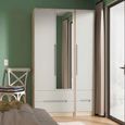 Monaco Wardrobe - 3 Door - 1 Mirror - Tall - Combi - Cashmere and Oak
