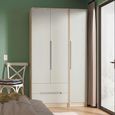 Monaco Wardrobe - 3 Door - LHF 2 Drawers - Tall - Triple - Cashmere and Oak