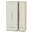 Monaco Wardrobe - 3 Door - 4 Drawers - Tall - Triple - Cashmere and Oak