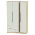 Monaco Wardrobe - 3 Door - LHF 2 Drawers - Tall - Triple - Cashmere and Oak