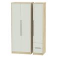Monaco Wardrobe - 3 Door - RHF 2 Drawers - Tall - Triple - Cashmere and Oak