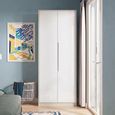 Monaco Wardrobe - 2 Door - Plain - Tall - White Gloss and Cashmere