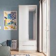 Monaco Wardrobe - 2 Door - Tall - Combi - 1 Mirror - White Gloss and Cashmere