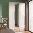Monaco Wardrobe - 3 Door - 1 Mirror - Tall - Triple - White Gloss and Cashmere