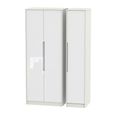 Monaco Wardrobe - 3 Door - Tall - Triple - White Gloss and Cashmere