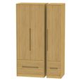 Monaco Wardrobe - 3 Door - 4 Drawer - Tall - Triple - Modern Oak