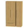 Monaco Wardrobe - 3 Door - LHF 2 Drawer - Tall - Triple - Modern Oak