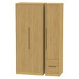 Monaco Wardrobe - 3 Door - RHF 2 Drawer - Tall - Triple - Modern Oak