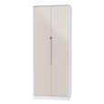 Monaco Wardrobe - 2 Door - Plain - Tall - Cashmere Gloss and White