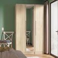 Monaco Wardrobe - 3 Door - 1 Mirror - Tall - Triple - Oak