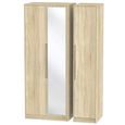 Monaco Wardrobe - 3 Door - 1 Mirror - Tall - Triple - Oak