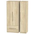 Monaco Wardrobe - 3 Door - LHF 2 Drawer - Tall - Triple - Oak