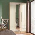 Monaco Wardrobe - 3 Door - 1 Mirror - RHF 2 Drawers - Tall - Combi - Cream Gloss and Light Oak