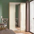 Monaco Wardrobe - 3 Door - 1 Mirror - Tall - Triple - Cream Gloss and Light Oak