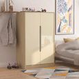 Monaco Wardrobe - Midi - Cream Gloss and Light Oak