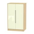 Monaco Wardrobe - Midi - Cream Gloss and Light Oak