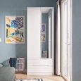 Monaco Wardrobe - 2 Door - 1 Mirror - Tall - Combi - White