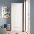 Monaco Wardrobe - 2 Door - 2 Drawer - Tall - White