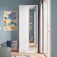 Monaco Wardrobe - 2 Door - Tall - 1 Mirror - White